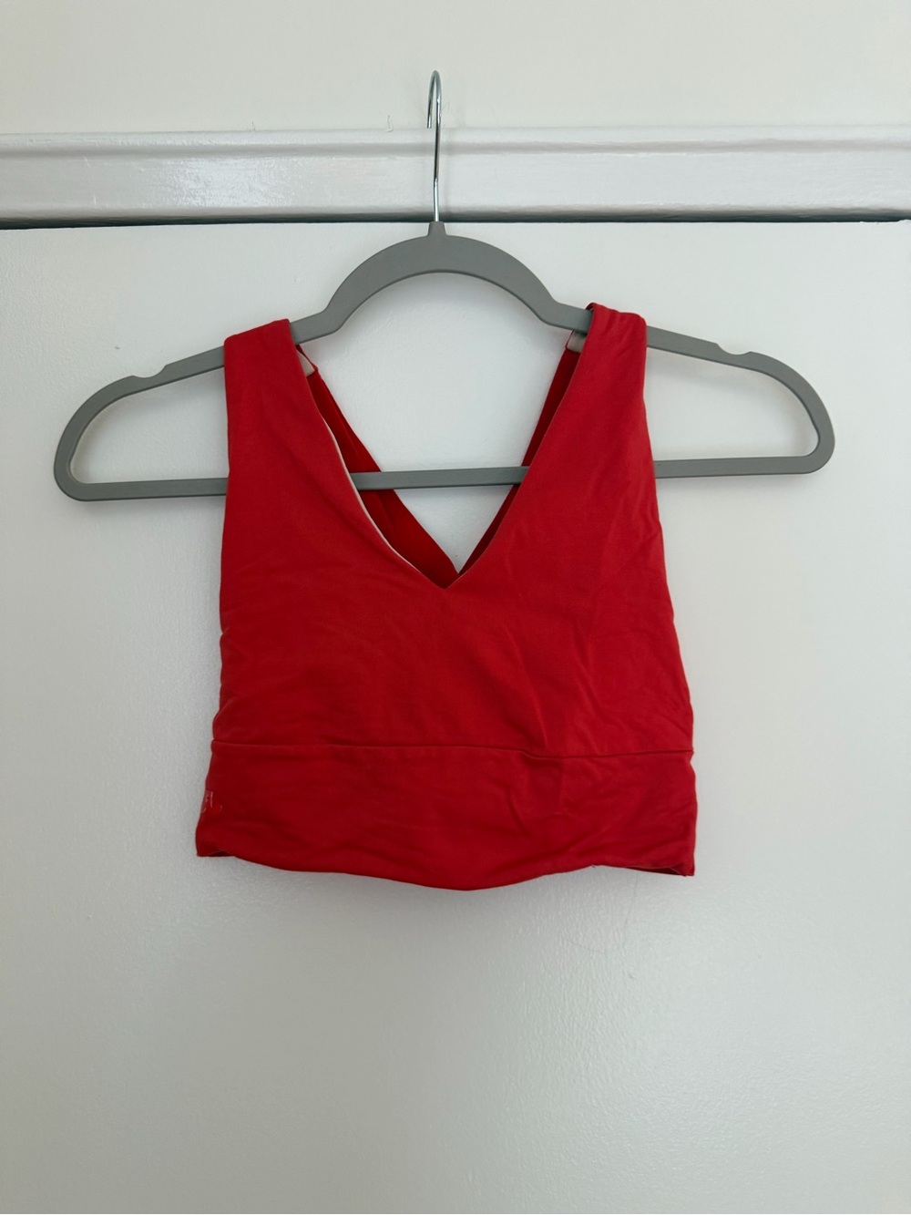 Women's Red V-Neck Crop Tank Top